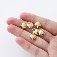 4pcs Colgante De Corazón De Amor Sólido En Oro 14K 18K Con Anillo De Salto Para Suministros De Joyería DIY Accesorios De Joyería - details 6