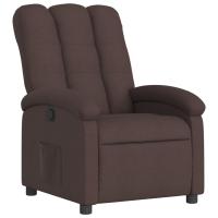vidaXL Sillón reclinable de tela marrón oscuro Empuje manual - details 1
