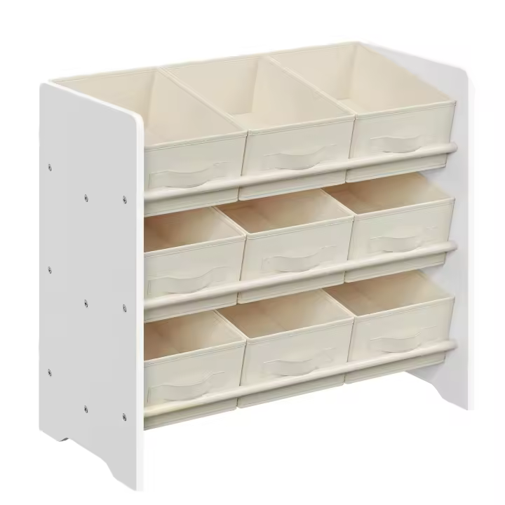 Estantería Infantil para Juguetes con 9 Cajas de Almacenamiento de Tela No Tejida - Espaciosa y Organizada, 29.5x62.5x60 cm - 1