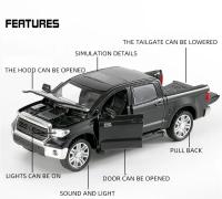 Toyota Tundra Pickup Truck 1:32 En Miniatura Modelo De Camión Todoterreno En Metal Con Sonido Y Luz Vehículo Diecast Para Juguete - details 7