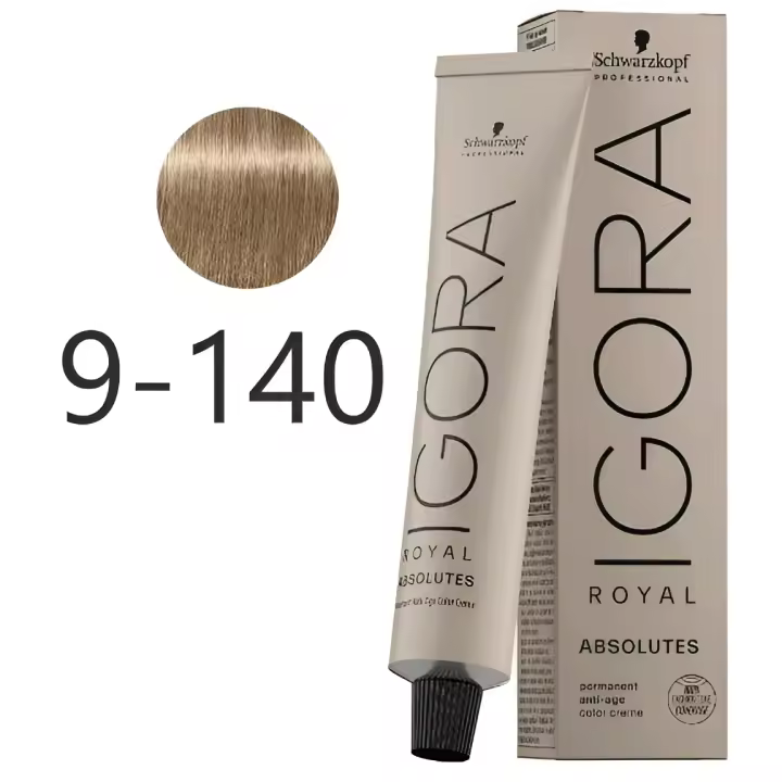 SCHWARZKOPF IGORA Royal Absolutes 9-140 Rubio Muy Claro Ceniza Beige Cuidado del Cabello 60 ml - 1