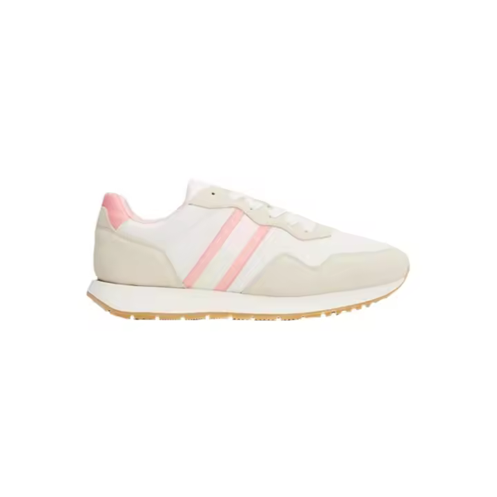 Tommy Hilfiger Zapatillas Eva Runner Mujer Blanco y Rosa - Exterior de Ante - Interior de Poliéster Reciclado - 1
