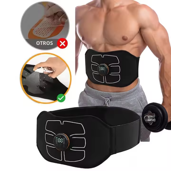 Cinturón De Tonificación Muscular EMS Estimulación Eléctrica Masajeador De Cintura Recargable USB Para Pérdida De Peso Y Entrenamiento De Fitness Adecuado Para Abdomen Y Cintura - 1