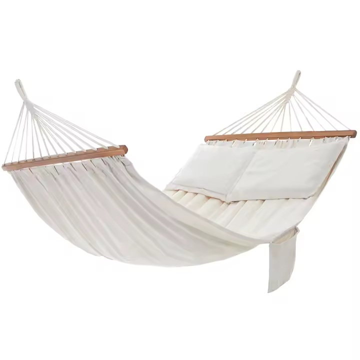 SONGMICS Hammock, Canvas Surface: 210 x 150 cm, Resistance 300 kg GDC22M, Color Beige/ Carga de - 1