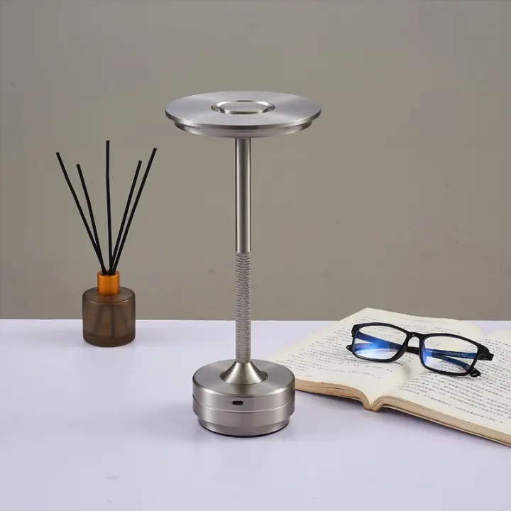 Lámpara De Mesa Recargable LED Con Sensor De Toque Luz Nocturna Sin Cable Para Lectura En Restaurantes Hoteles Bares Decoración De Dormitorio - 1