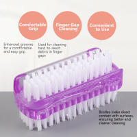 Cepillo De Limpieza Para Uñas Doble Cara Herramienta De Manicura Y Pedicura Ideal Para Uñas De Los Dedos Y Los Pies Material Plástico Y Nylon Tamaño 8*4cm - details 2