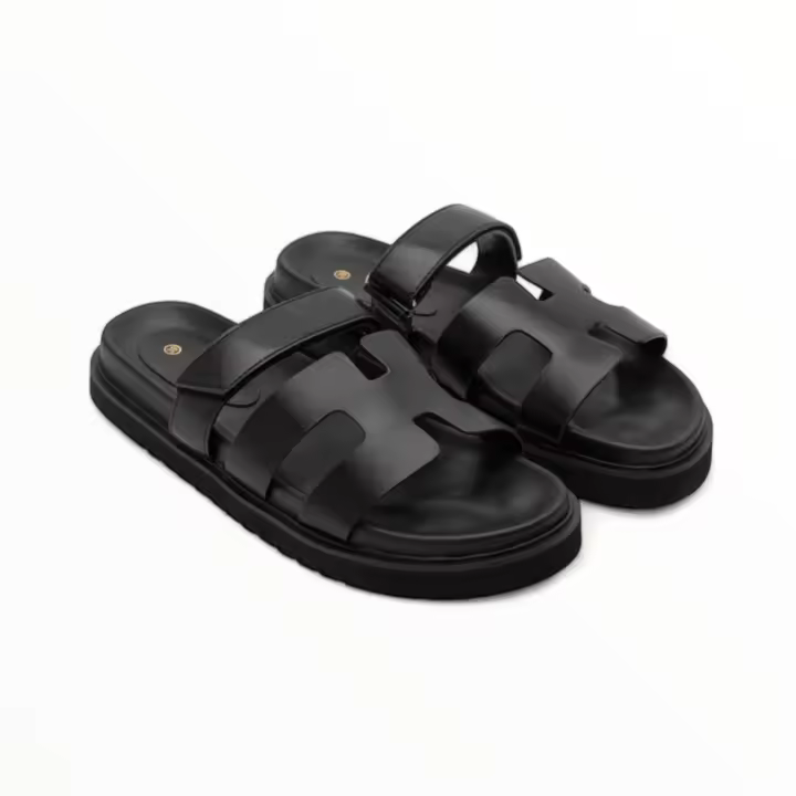 Sandalias de verano de mujer en tendencia color negro, planas cómodas ligeras con plataforma ajuste velcro,planta del pie acolchada,tendencia 2025 altamoda - 1