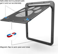 Flap Cat Flap para mosqutero Dog Cat Flaps de instalación con cerradura puerta para mascotas (29cm x 24cm) - details 1
