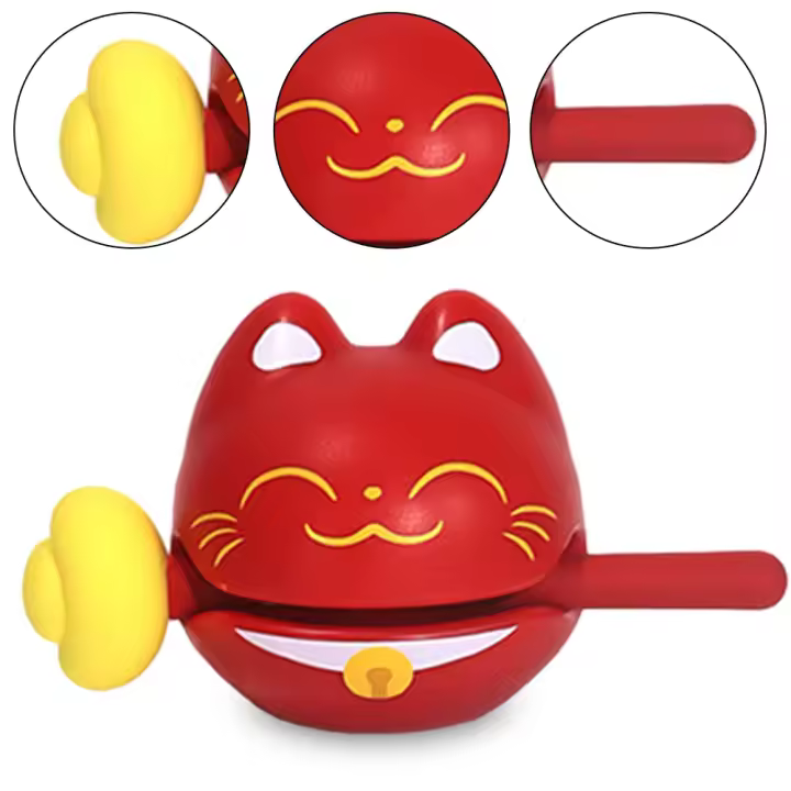 Juguete De Madera Bonito Instrumento De Percusión Seguro Para Niños Palos De Batería Madera Alivio Del Estrés Forma De Pez Templo - 1