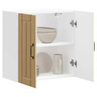 vidaXL Armario de pared cocina Lucca madera contrachapada en color Gris sonoma/Gris hormigón/Negro y más | almacenamiento funcional diseño moderno para baño dormitorio sala - details 8
