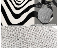 Carpet Irregular Para Sala De Estar Y Dormitorio Decoración Moderna Alfombra Negra Y Blanca Máquina Lavable Estilo Clásico - details 4