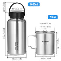 Botella Deportiva Tomshoo De Acero Inoxidable 1.05L Resistente a Fugas Ideal Para Camping Y Actividades Al Aire Libre Taza De Agua De 750ml - details 9