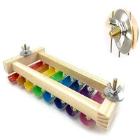 Xilofón De Madera Para Pájaros Accesorio Colgante Para Jaula De Periquito Pato Pollo Con 8 Teclas Instrumento Musical Para Canarios Macacos Hens - details 3