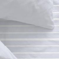 Manterol - Juego de sábanas estampado rayas y espigas beige, gris y azul. Calidad 50% Algodón 50% Poliéster. Incluye bajera ajustable, encimera y fundas de almohada. Sábana ligera y fresca, ideal para primavera, verano y entretiempo. - details 1