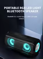 Altavoz Portátil Con Luz LED RGB Y Bluetooth 5.0 EBS-045 Micrófono Integrado Soporte De Tarjeta TF Reproductor De Música Inalámbrico - details 0