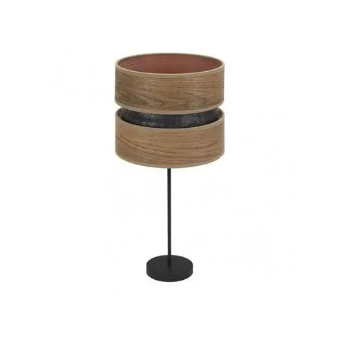 FABRILAMP Lámpara de Mesa Sobremesa Alto Colet 1xe27 Negro/Madera Oscura 61x30x30 Cm - Diseño Elegante - 1