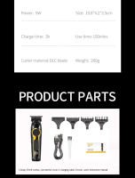 Kit De Pelacabelos Recargable Kemei Profesional Con Cuchilla DLC KM-2242 KM-2351 KM-3209 Trimmer Eléctrico Para Hombres Barbería Corte Seco Y Húmedo Indicación De Carga Tiempo De Carga 3H Y Uso 160Mins - details 20