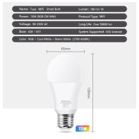 Bombilla LED Inteligente 15W WiFi E27 Control Voceado a Través De Google Home Alexa Tuya Smart Life App RGB Lámpara 110-220V Para Sala De Estar - details 1