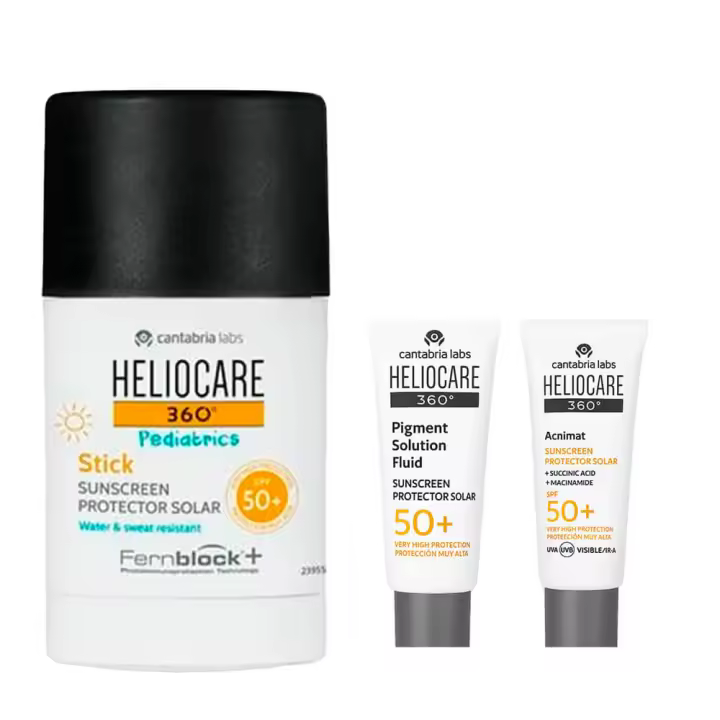 Heliocare 360º Spf 50+ Pediatrics Stick 25 gr + Regalo Pigment Fluid 3 ml y Acnimat Spf50+ 5 ml - 1