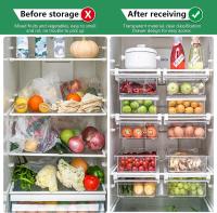Organizador Frigorifico Transparente Caja de Cajón de Nevera Extraíble Caja de Almacenamiento para Frigorífico con Asa para Nevera Cocina Armarios Fruta Vegetal(8 Cuadrícula). Envío desde España - details 4