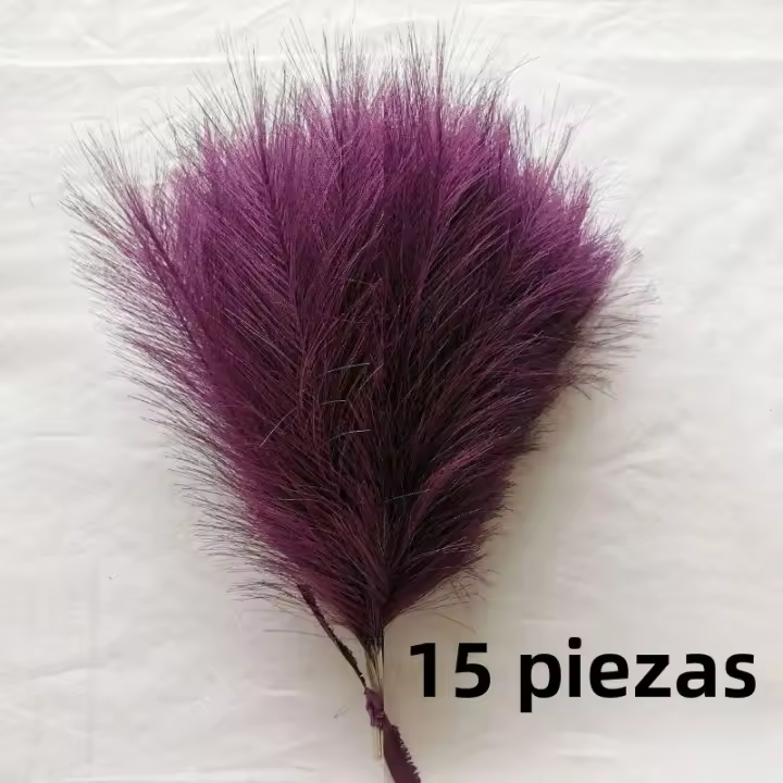 15pcs Bouquet De Pampas Artificial Para Decoración De Casamiento Y Fiestas DIY Flores De Planta Falsa Para Vaso Decorativo - 1