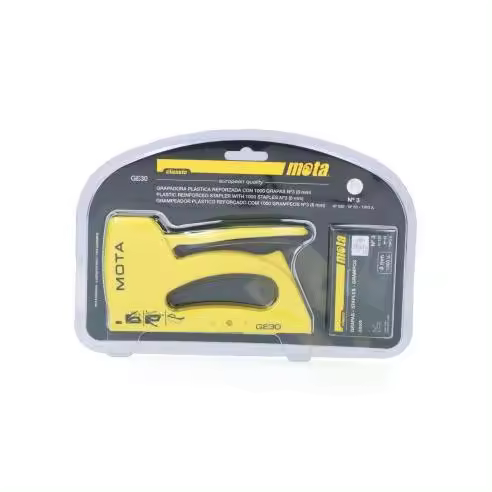 MOTA Grapadora MOTA Classic N° 3 Plástico Amarillo + 1000 Grapas 8mm - 89076 Grapadora Accesorios Varios Bricolaje Grapadoras Bricolaje - 1