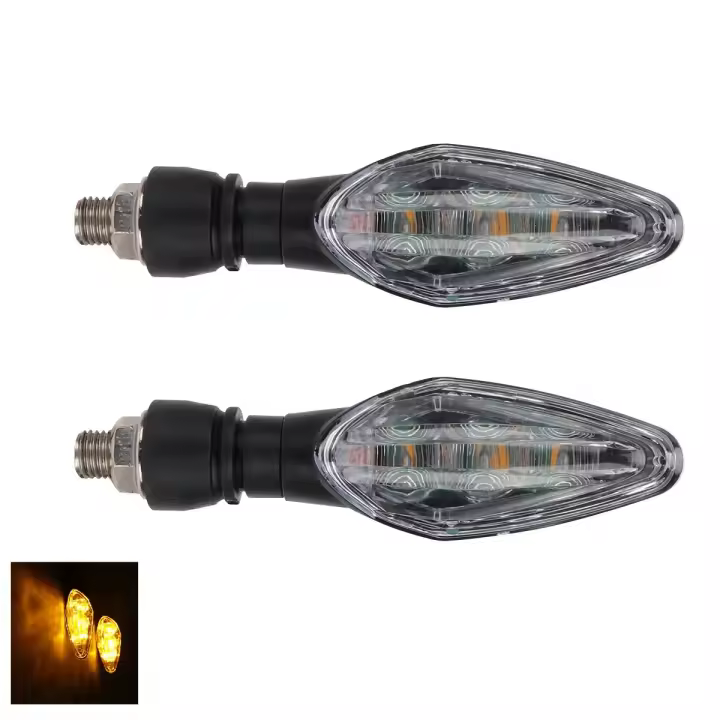 Luz De Señalización Para Motocicleta Amarilla Universal Impermeable Indicador Motorbike Scooter Luz Trasera Advertencia Lámpara De Circulación Accesorio - 1