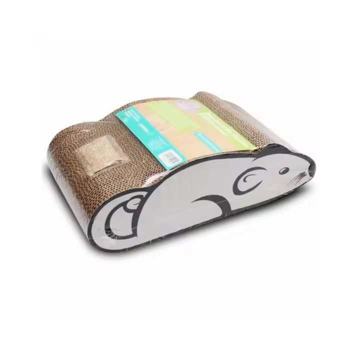 COTTECOTA-Rascador para gatos con forma de ratón, cartón, arañador para mascotas, afilador de uñas reciclable, 36 x 20.2 x 11.6 cm Rascador para gato, garras afiladas, higiene personal, cuidado de mascota, decorativo. Ref.51074 - 1
