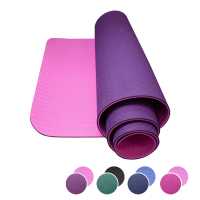 Ociodual Esterilla Yoga antideslizante con Correa de hombro y Bolsa de Transporte, Pilates, Fitness, Yoga mat, TPE Ecológico + Algodón, Colchoneta gimnasia, Morado/Rosa, 183cm X61cm X6mm - details 6