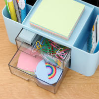 Organizador De Escritorio Con 2 Cajones Estuche De Almacenamiento Para Suministros De Escritorio Y Oficina Plástico Para Carteles Y Lápices - details 3