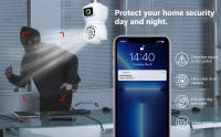 Cámara De Seguridad LED 4MP Con Lente Dual 360° Wi-Fi Cámara De Seguridad Inalámbrica Exterior/Interior Visión Nocturna En Color - details 2