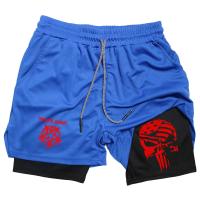 Shorts De Anime Doble Capa Para Hombre Deporte Fitness Estampado Rápido Secado Pantalones De Entrenamiento Multi-Desempeño Running M-3XL - details 1