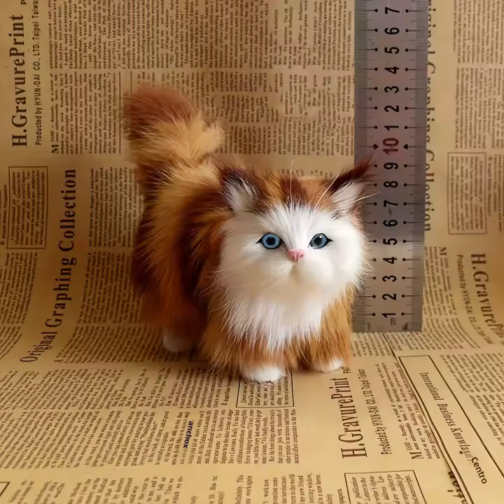 Juguete De Peluche De Gato Simulación Muñeco Suave Para Niñas Y Niños Regalo De Cumpleaños O Día De San Valentín Animal Realista Para Niñas Y Niños - 1