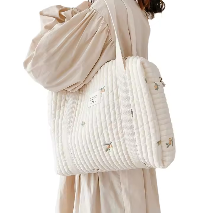 Bolsa de mamá de Algodón con borde y Cremallera, Nueva ins2021, para cochecito de Bebe, Bolso Colgante, Bolsa de pañales - 1