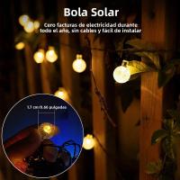 Luces De Cadena Solar LED Para Exterior Con 8 Modos De Iluminación Bola Burbuja Para Jardín Bodas Camping Fiestas De Navidad Decoración - details 3