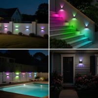 Solar Wall Sconce 3000K Luz Blanca Cálida Para Exterior Ángulo De Choque Superior E Inferior Luz Solar Para Jardín Porche Camino Garage - details 24