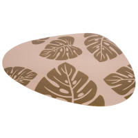 Cofan Pack de 6 salvamanteles individuales  Diseño triangular con hojas de monstera Color: marrón  Material: PVC  Medidas: 45 x 36 cm - details 2