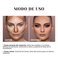 Paleta de Contornos USHAS - Cobertura Perfecta para un Rostro Impecable - Maquillaje de Rostro y Corrector - details 5