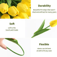 10Pcs Bouquet De Tulipes Artificiales 29cm Toque Realista PE Flores Falsas Para Decoración De Hogar Jardín Interior Navidad Boda - details 6