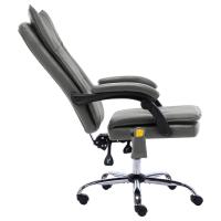 vidaXL Silla de oficina de masaje de cuero sintético gris antracita - details 3