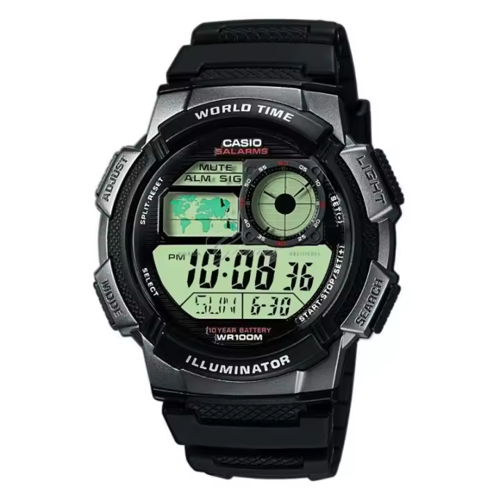 Casio AE-1000W-1A - Reloj Digital Hombre, Pantalla LCD, Cronómetro, Alarma, Resistencia al Agua 100M - 1