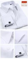 Camisa De Negocios Para Hombre Azul Claro Con Solapas Cuello En V De Corte Slim Ajustada Uniforme De Banco De Calidad Simple Y Clásica - details 8