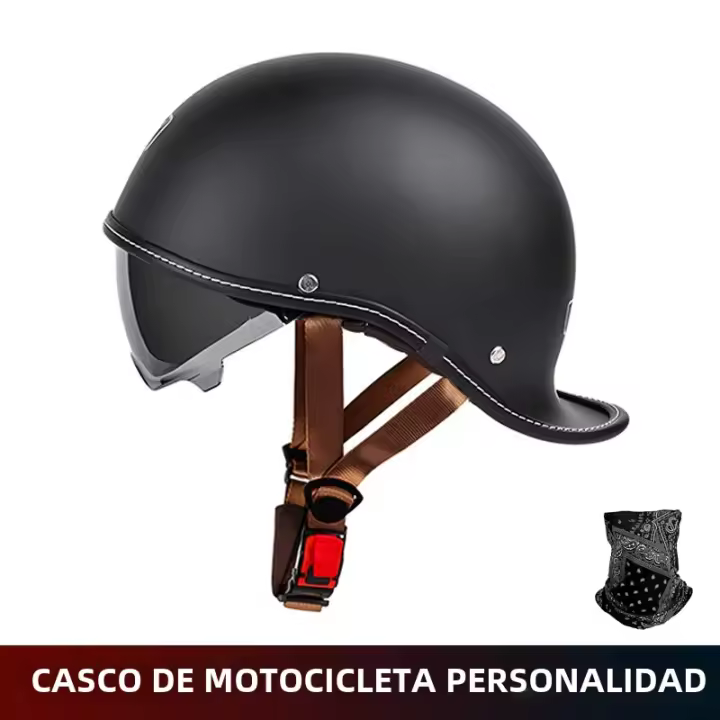 Casco De Motocicleta Retro Para Hombres Y Mujeres Casco Medio De Crucero Para Todo El Año Peso 800g Material ABS - 1