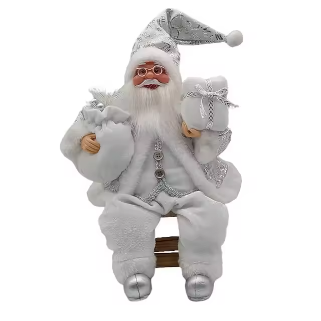 Estatua De Santa Claus Sentado De 14 Pulgadas Decoración De Personaje Navideño Muñeco De Santa Claus Creativo Para Decoración De Fiesta Navideña - 1