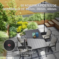 Outsunny Base para Sombrilla Redonda Soporte para Parasol con Ruedas Pie para Sombrilla con Relleno de Cemento Peso 25 kg para Jardín Terraza Negro - details 0