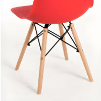 ORION91 Silla ORION91 Polipropileno Color Rojo y Patas en Madera Haya 46,5 x 48 x 82 cm Comedor Oficina Salón Teletrabajo Cocina – SpazioLuzio - details 1