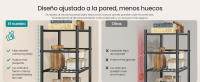 SONGMICS Estantería Metálica de 5 Niveles Organizador de Acero 40 x 30 x 144 cm Negro - details 1