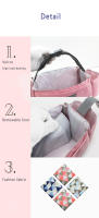 Bolsa De Paseo Para Mamá Gran Capacidad Con Porta Vaso De Agua Y Bolsillo Para Pañales Accesorios De Paseo Para Bebé Material Sintético Estilo Plaid - details 6
