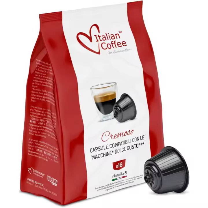 64 ( 4 X 16 ) Capsulas Compatibles Nescafè Dolce Gusto - Cafè Cremoso Italian Coffee - Intensidad 8 - 1