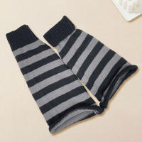 1 Pared De Calcetines Largos De Invierno Lolita Para Mujer Calcetines Góticos Con Rayas Calentadores De Piernas Y Brazos Kawaii Japoneses - details 2